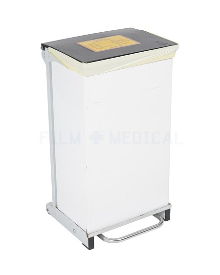 Black Top White Pedal Bin